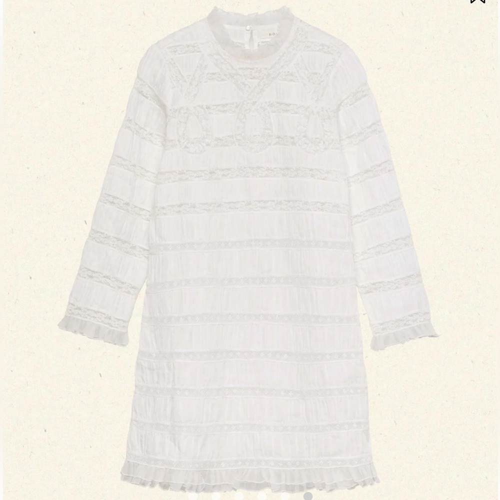 Doen Jacquette Mini Dress in White/Salt - Large, NWT